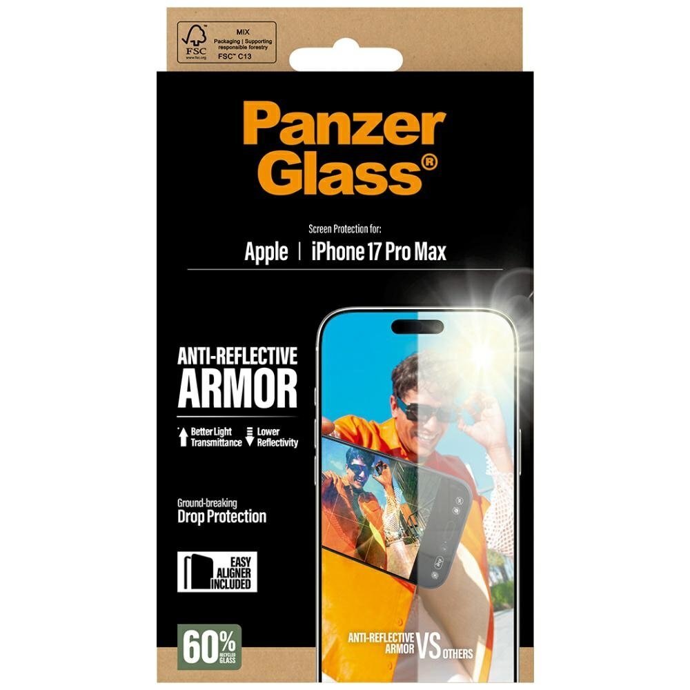 iPhone 17 Pro Max PanzerGlass Armor Anti-Reflective EasyAligner grūdintas stiklas 4 iPhone 17 Pro Max PanzerGlass Armor Anti-Reflective EasyAligner grūdintas stiklas 4