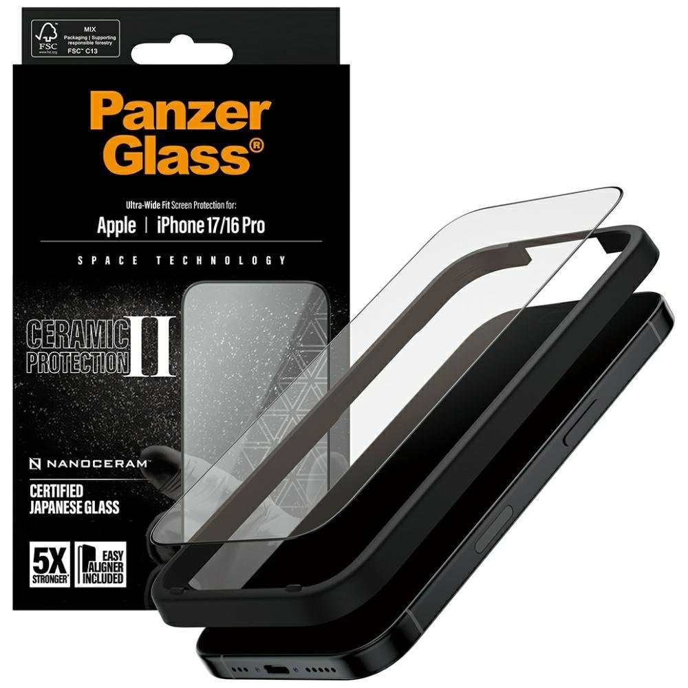 iPhone 16 / 16 Plus / 17 PanzerGlass Ceramic II Ultra-Wide Fit EasyAligner grūdintas stiklas 3 iPhone 16 / 16 Plus / 17 PanzerGlass Ceramic II Ultra-Wide Fit EasyAligner grūdintas stiklas 3