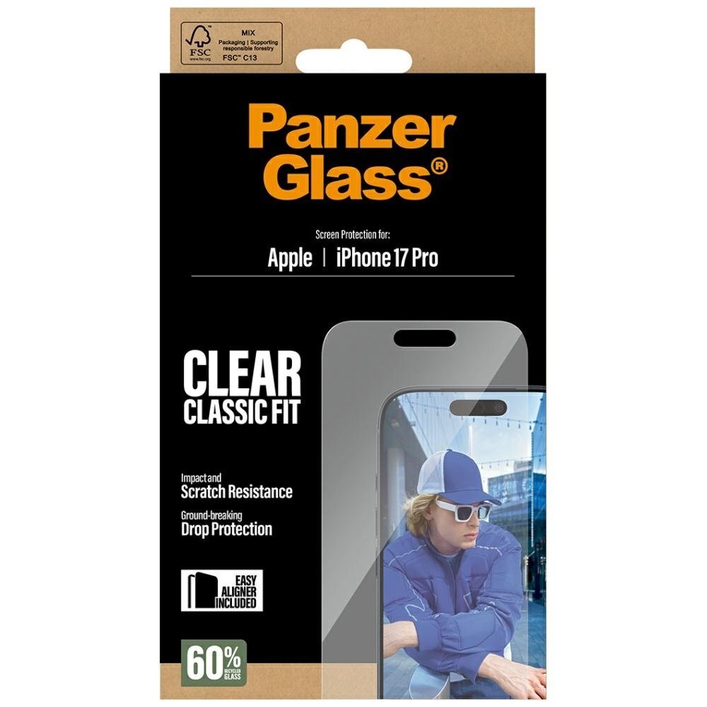 iPhone 17 Pro PanzerGlass Classic Fit EasyAligner grūdintas stiklas 4 iPhone 17 Pro PanzerGlass Classic Fit EasyAligner grūdintas stiklas 4