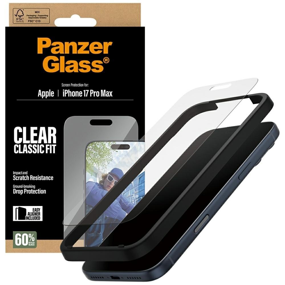 iPhone 17 Pro Max PanzerGlass Classic Fit EasyAligner grūdintas stiklas 3 iPhone 17 Pro Max PanzerGlass Classic Fit EasyAligner grūdintas stiklas 3