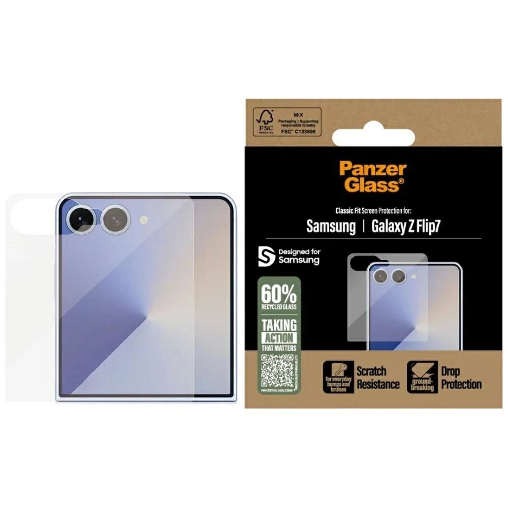 Samsung Galaxy Z Flip7 PanzerGlass Classic Fit grūdintas stiklas