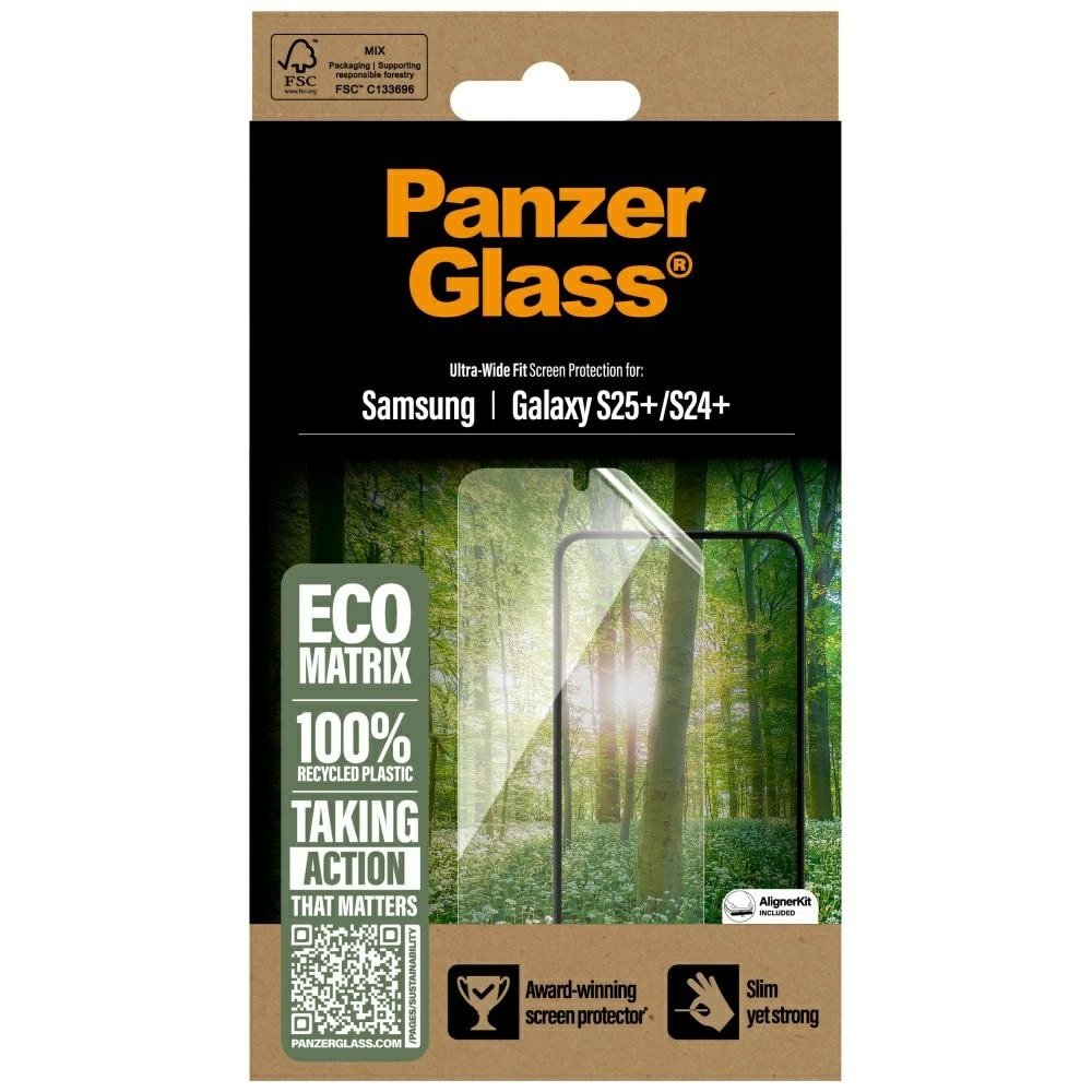 PanzerGlass Eco Matrix Ultra-Wide Fit grūdintas stiklas skirtas Samsung Galaxy S25+ 3 PanzerGlass Eco Matrix Ultra-Wide Fit grūdintas stiklas skirtas Samsung Galaxy S25+ 3