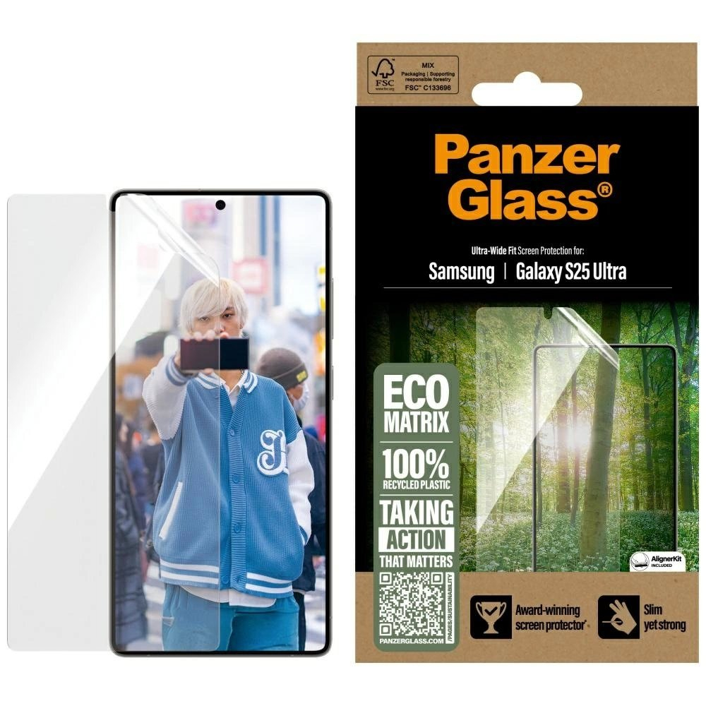 PanzerGlass Eco Matrix Ultra-Wide Fit grūdintas stiklas skirtas Samsung Galaxy S25 Ultra PanzerGlass Eco Matrix Ultra-Wide Fit grūdintas stiklas skirtas Samsung Galaxy S25 Ultra