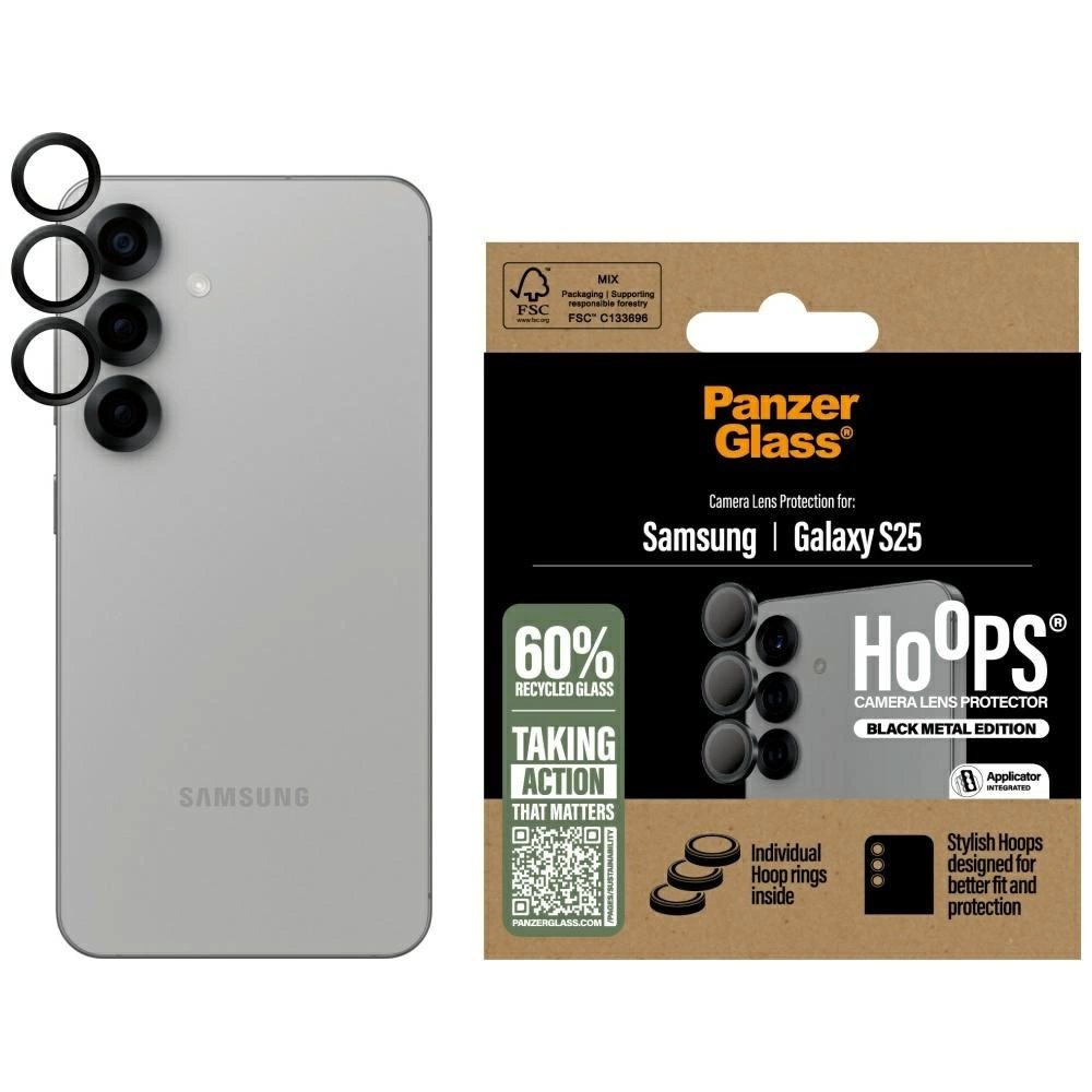 PanzerGlass Hoops objektyvo apsauga – apsauginis stiklas Samsung Galaxy S25 – juoda PanzerGlass Hoops objektyvo apsauga – apsauginis stiklas Samsung Galaxy S25 – juoda