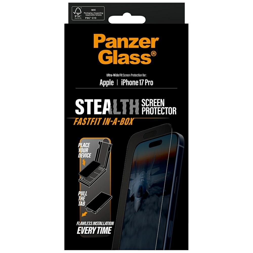 iPhone 17 Pro PanzerGlass Stealth Ultra-Wide Fit Fastfit grūdintas stiklas 4