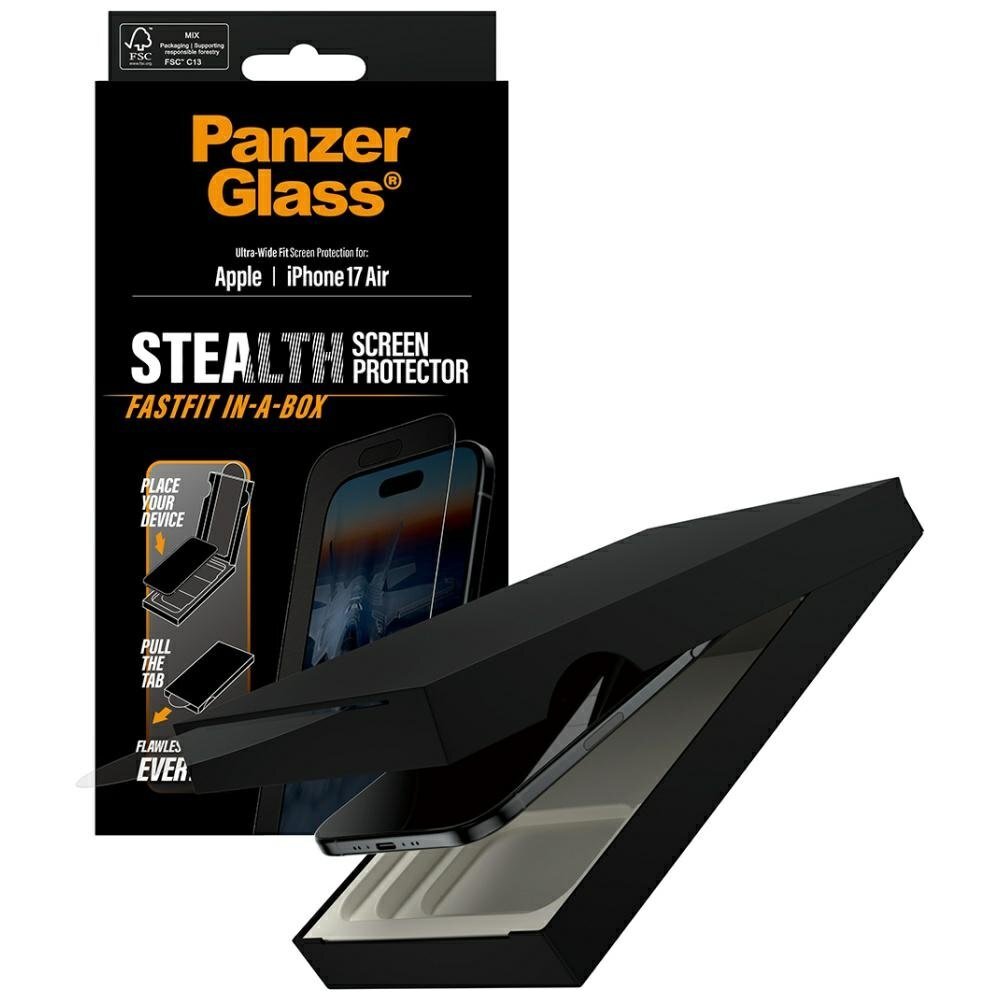 iPhone Air PanzerGlass Stealth Ultra-Wide Fit Fastfit grūdintas stiklas 3