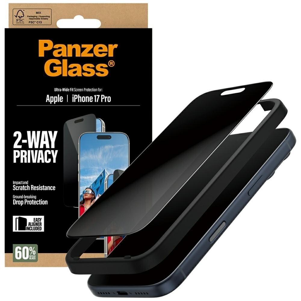iPhone 17 Pro PanzerGlass Ultra-Wide Fit EasyAligner Privacy Glass – privatumo 4