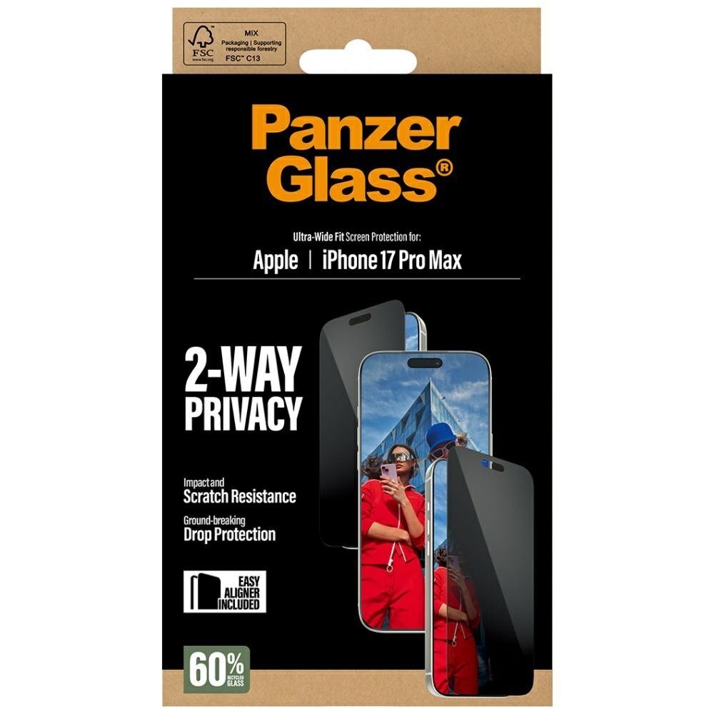 iPhone 17 Pro Max PanzerGlass Ultra-Wide Fit EasyAligner Privacy Glass – privatumo 5