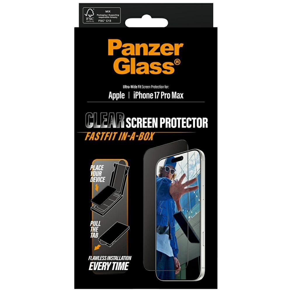iPhone 17 Pro Max PanzerGlass Ultra-Wide Fit Fastfit grūdintas stiklas 4 iPhone 17 Pro Max PanzerGlass Ultra-Wide Fit Fastfit grūdintas stiklas 4
