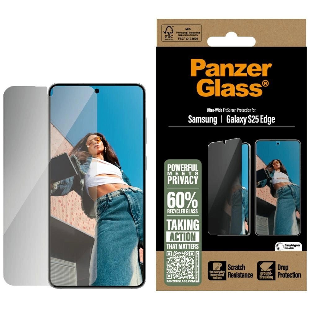 Samsung Galaxy S25 Edge PanzerGlass Ultra-Wide Fit Privacy Glass – skaidrus Samsung Galaxy S25 Edge PanzerGlass Ultra-Wide Fit Privacy Glass – skaidrus
