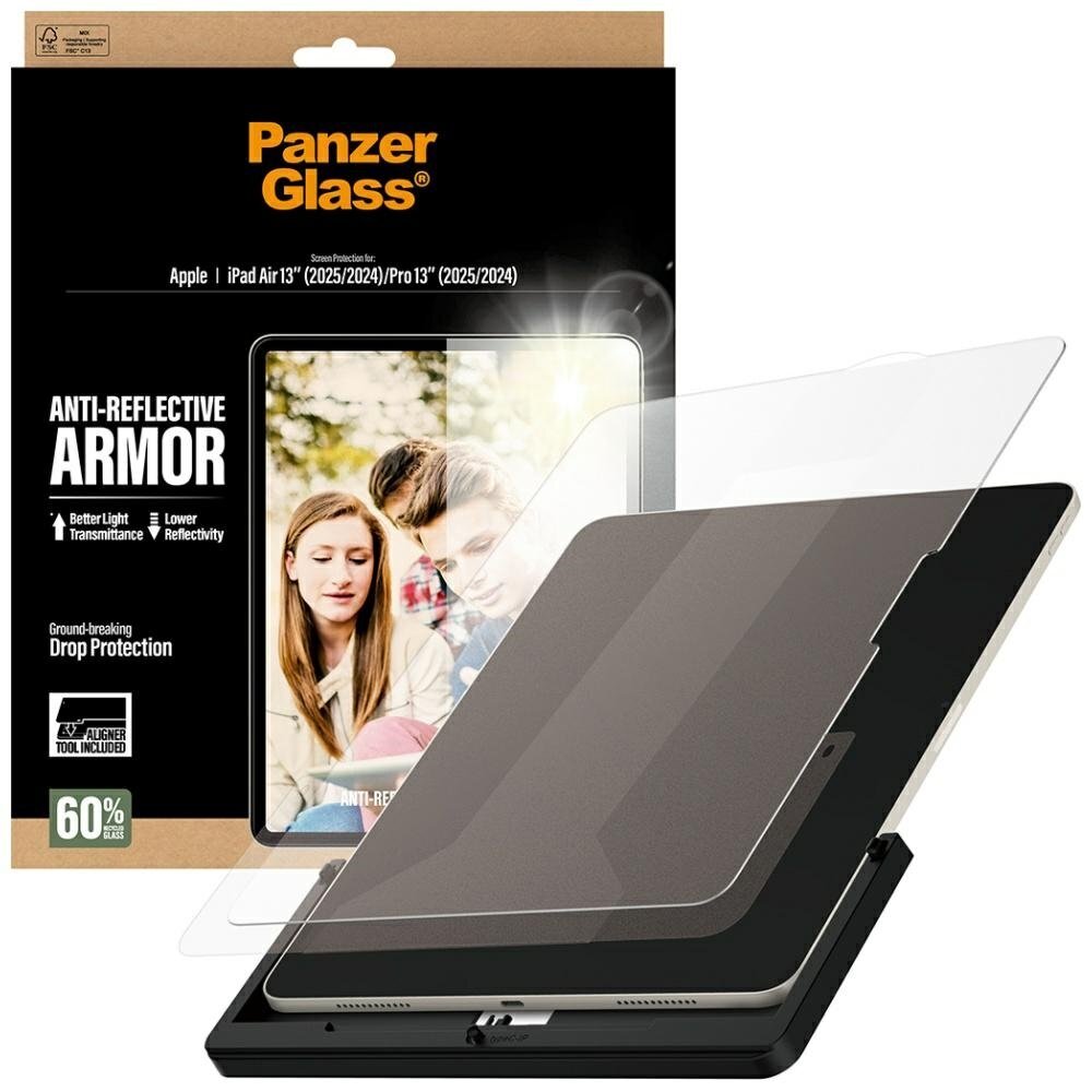 iPad Air 13" 2024 / 2025 / iPad Pro 13" 2024 / 2025 PanzerGlass Ultra-Wide Fit Reflective Armor grūdintas stiklas 3 iPad Air 13" 2024 / 2025 / iPad Pro 13" 2024 / 2025 PanzerGlass Ultra-Wide Fit Reflective Armor grūdintas stiklas 3
