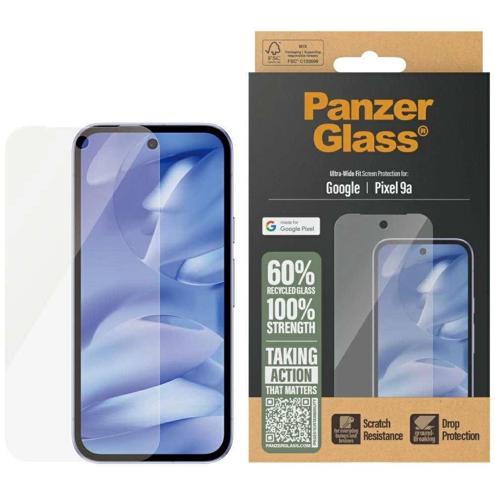 Google Pixel 9a 5G PanzerGlass Ultra-Wide Fit grūdintas stiklas Google Pixel 9a 5G PanzerGlass Ultra-Wide Fit grūdintas stiklas