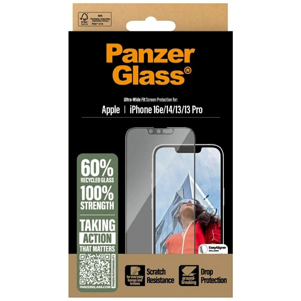 PanzerGlass Ultra-Wide Fit grūdintas stiklas skirtas iPhone 13 / 13 Pro / 14 / 16e – skaidrus 3 PanzerGlass Ultra-Wide Fit grūdintas stiklas skirtas iPhone 13 / 13 Pro / 14 / 16e – skaidrus 3