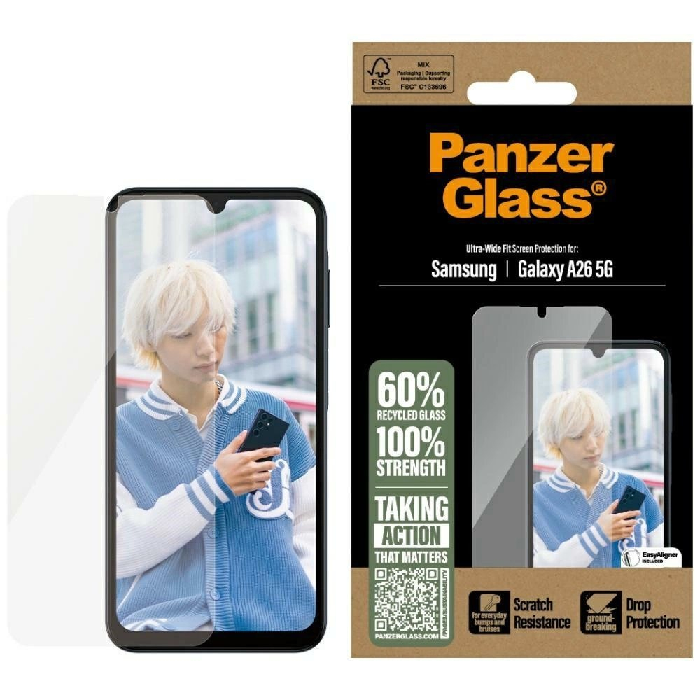 PanzerGlass Ultra-Wide Fit grūdintas stiklas skirtas Samsung Galaxy A26 5G – skaidrus PanzerGlass Ultra-Wide Fit grūdintas stiklas skirtas Samsung Galaxy A26 5G – skaidrus