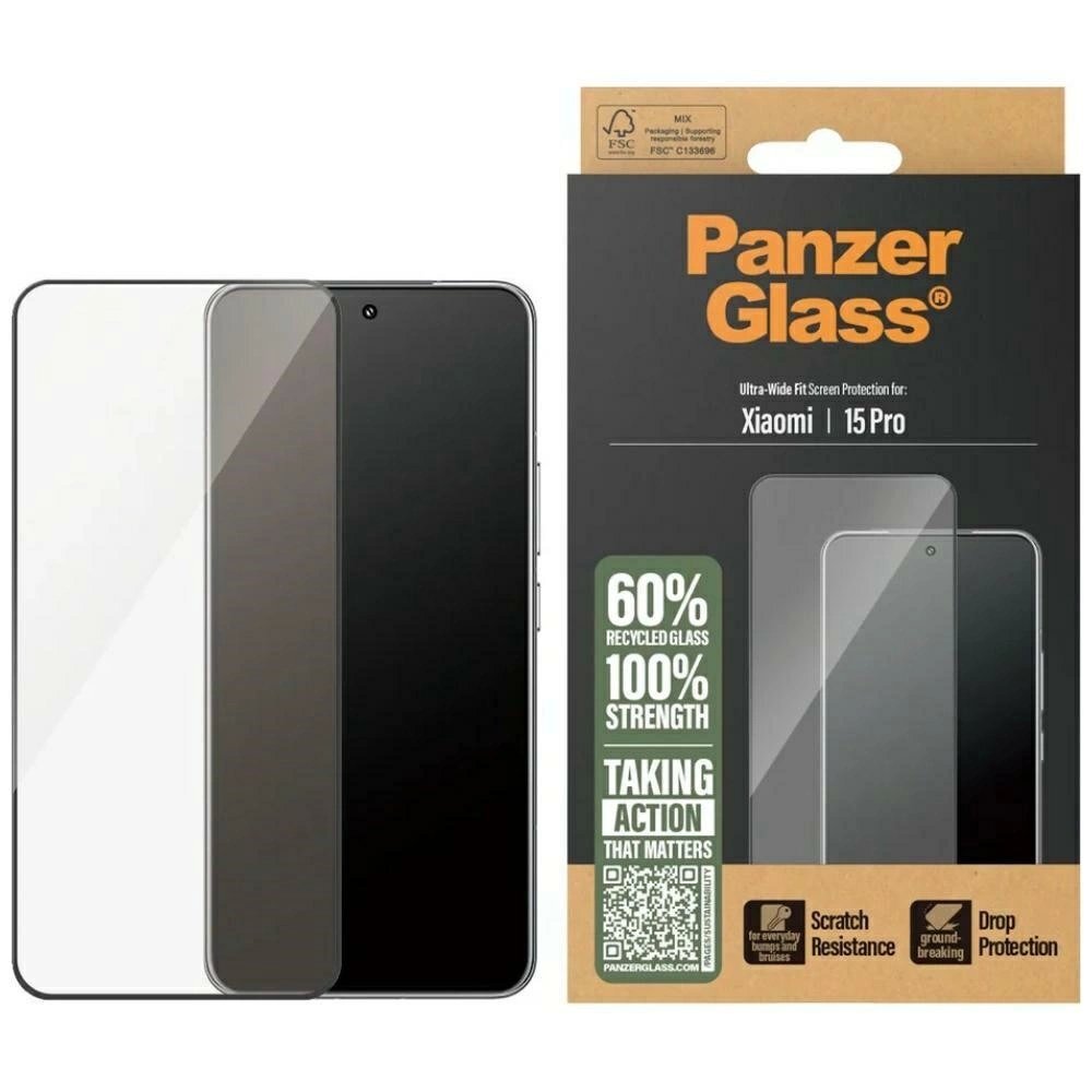Xiaomi 15 Pro PanzerGlass Ultra-Wide Fit grūdintas stiklas su juodu rėmeliu Xiaomi 15 Pro PanzerGlass Ultra-Wide Fit grūdintas stiklas su juodu rėmeliu