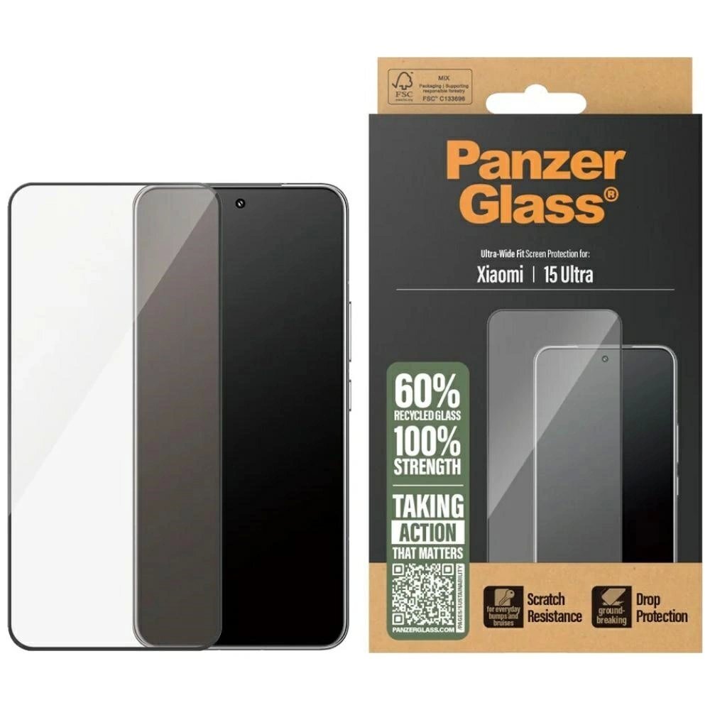 Xiaomi 15 Ultra PanzerGlass Ultra-Wide Fit grūdintas stiklas su juodu rėmeliu Xiaomi 15 Ultra PanzerGlass Ultra-Wide Fit grūdintas stiklas su juodu rėmeliu