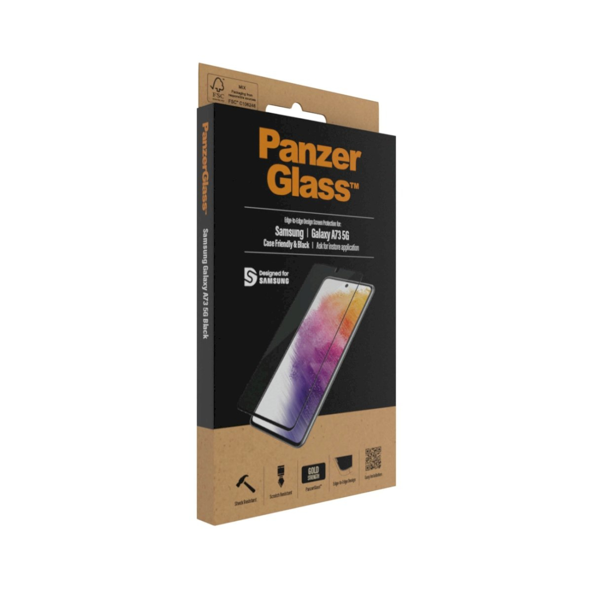 PanzerGlass E2E Regular Apsauginis stiklas Samsung Galaxy A73 -Juodas PanzerGlass E2E Regular Apsauginis stiklas Samsung Galaxy A73 -Juodas