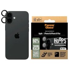 iPhone 16 / 16 Plus PanzerGlass Hoops juoda kameros apsauga