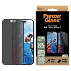iPhone 16 6.1" PanzerGlass Privacy Screen Protector Ultra-Wide Fit P2861
