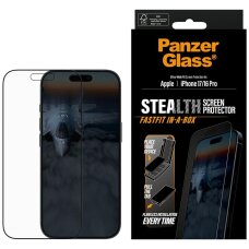 iPhone 17 / 16 Pro PanzerGlass Stealth Ultra-Wide Fit Fastfit grūdintas stiklas iPhone 17 / 16 Pro PanzerGlass Stealth Ultra-Wide Fit Fastfit grūdintas stiklas