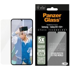 Samsung Galaxy S25+ PanzerGlass Ultra-Wide Fit keraminis stiklas – skaidrus