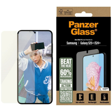 PanzerGlass All-in-One Ultra-Wide Fit grūdintas stiklas skirtas Samsung Galaxy S25+