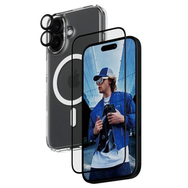 iPhone 16 – PanzerGlass Bundle 3in1 6.1" D3O Hardcase + Ekrano apsauga UWF + Lęšis B1291+2861+1283 1