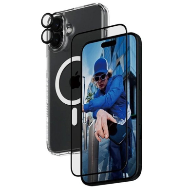 iPhone 16 Plus – PanzerGlass Bundle 3in1 6.7" D3O Hardcase + Ekrano apsauga UWF + Lęšis B1293+2863+1283 1