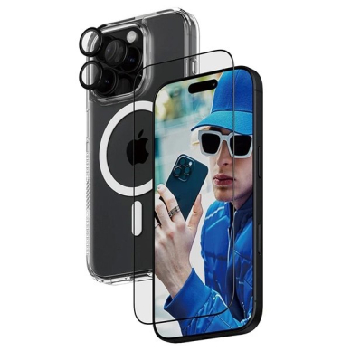 iPhone 16 Pro – PanzerGlass Bundle 3in1 6.3" D3O Hardcase + Ekrano apsauga UWF + Lęšis B1292+2862+1284 1