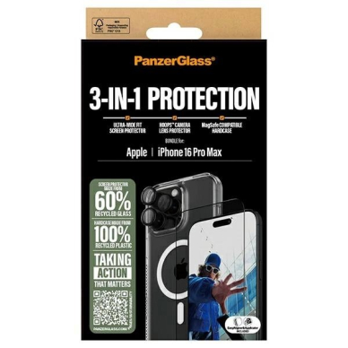 iPhone 16 Pro Max – PanzerGlass Bundle 3in1 6.9" D3O Hardcase + Screen Protector UWF + Lens B1294+2864+1284 5