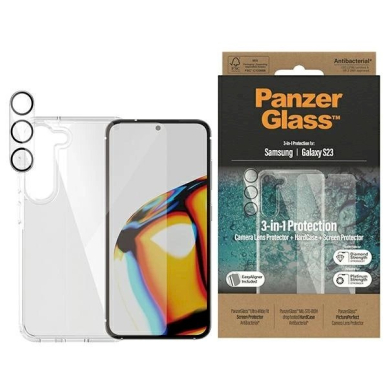 PanzerGlass Bundle 3in1 Skaidrus Dėklas + plėvelė + Camera Protector Samsung Galaxy S23 PanzerGlass Bundle 3in1 Skaidrus Dėklas + plėvelė + Camera Protector Samsung Galaxy S23