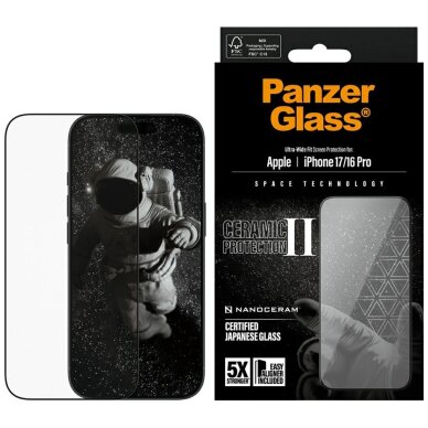 iPhone 16 / 16 Plus / 17 PanzerGlass Ceramic II Ultra-Wide Fit EasyAligner grūdintas stiklas iPhone 16 / 16 Plus / 17 PanzerGlass Ceramic II Ultra-Wide Fit EasyAligner grūdintas stiklas