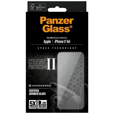 iPhone Air PanzerGlass Ceramic II Ultra-Wide Fit EasyAligner grūdintas stiklas 4