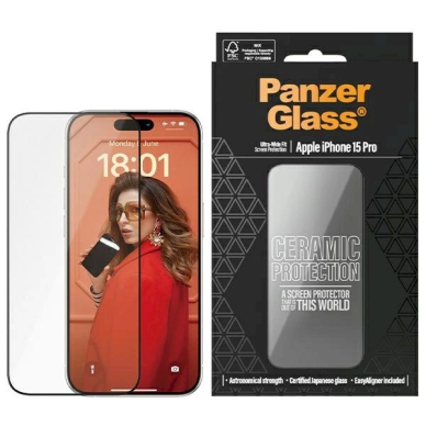 PanzerGlass Ceramic Protection ceramic apsauginis stiklas iPhone 15 Pro positioner PanzerGlass Ceramic Protection ceramic apsauginis stiklas iPhone 15 Pro positioner