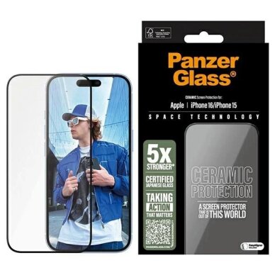 iPhone 16 6.1" PanzerGlass Ceramic Screen Protector Ultra-Wide Fit 2853 iPhone 16 6.1" PanzerGlass Ceramic Screen Protector Ultra-Wide Fit 2853