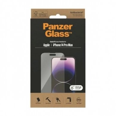 Panzer glass Classic Fit antibacterial apsauginis stiklas iPhone 14 Pro Max 5 Panzer glass Classic Fit antibacterial apsauginis stiklas iPhone 14 Pro Max 5