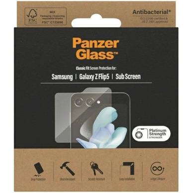 Samsung Galaxy Z Flip 5 Panzer stiklas Classic Fit antibacterial apsauginis stiklas 2