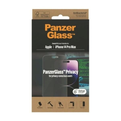 Panzer glass Classic Fit antibacterial privacy apsauginis stiklas iPhone 14 Pro Max 7 Panzer glass Classic Fit antibacterial privacy apsauginis stiklas iPhone 14 Pro Max 7