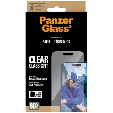 iPhone 17 Pro PanzerGlass Classic Fit EasyAligner grūdintas stiklas 4 iPhone 17 Pro PanzerGlass Classic Fit EasyAligner grūdintas stiklas 4