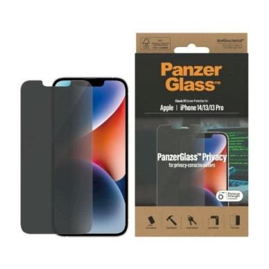 Panzer glass Classic Fit Privacy Antibacterial apsauginis stiklas iPhone 14/13 Pro/13 Panzer glass Classic Fit Privacy Antibacterial apsauginis stiklas iPhone 14/13 Pro/13
