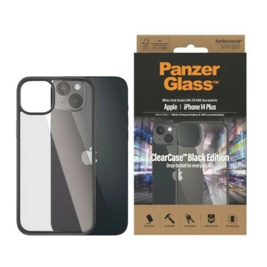 PanzerGlass antibacterial dėklas iPhone 14 Plus / 15 Plus - Permatomas Juodas PanzerGlass antibacterial dėklas iPhone 14 Plus / 15 Plus - Permatomas Juodas