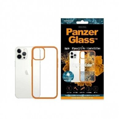 PanzerGlass Dėklas iPhone 12 / 12 Pro - Permatomas orange PanzerGlass Dėklas iPhone 12 / 12 Pro - Permatomas orange