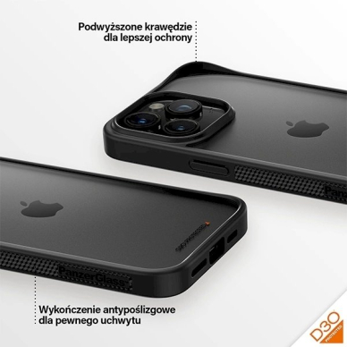 iPhone 15 Pro Max PanzerGlass SkaidrusDėklas dėklas su kariniu sertifikatu – skaidrus juodas 3