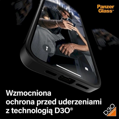 iPhone 15 Pro Max PanzerGlass SkaidrusDėklas dėklas su kariniu sertifikatu – skaidrus juodas 6