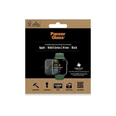PanzerGlass lenktas antibakterinis apsauginis stiklas Apple Watch 7 – 41 mm – Juodas 4