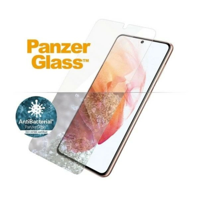 Samsung Galaxy S21 PanzerGlass E2E Microfracture antibakterinis stiklas – su juodu rėmeliu 3