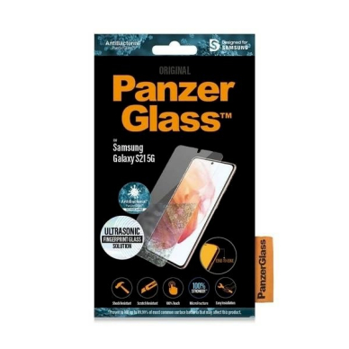 Samsung Galaxy S21 PanzerGlass E2E Microfracture antibakterinis stiklas – su juodu rėmeliu 4