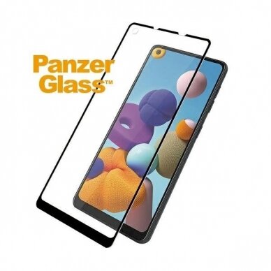 Samsung Galaxy A21 PanzerGlass E2E Regular apsauginis stiklas – juodas 1