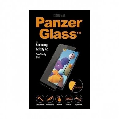 Samsung Galaxy A21 PanzerGlass E2E Regular apsauginis stiklas – juodas 2