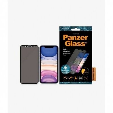 PanzerGlass E2E Super+ privacy Apsauginis stiklas iPhone XR / 11 -Juodas PanzerGlass E2E Super+ privacy Apsauginis stiklas iPhone XR / 11 -Juodas